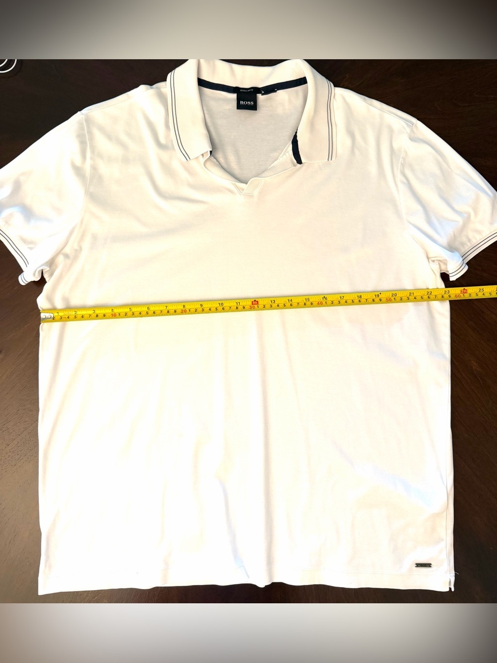BOSS White Polo with Navy Trim